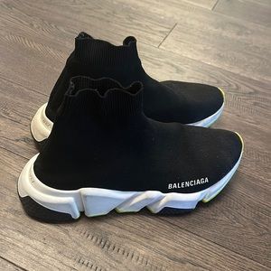 Black/white/neon balenciaga sock sneakers
